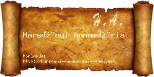 Harsányi Annamária névjegykártya
